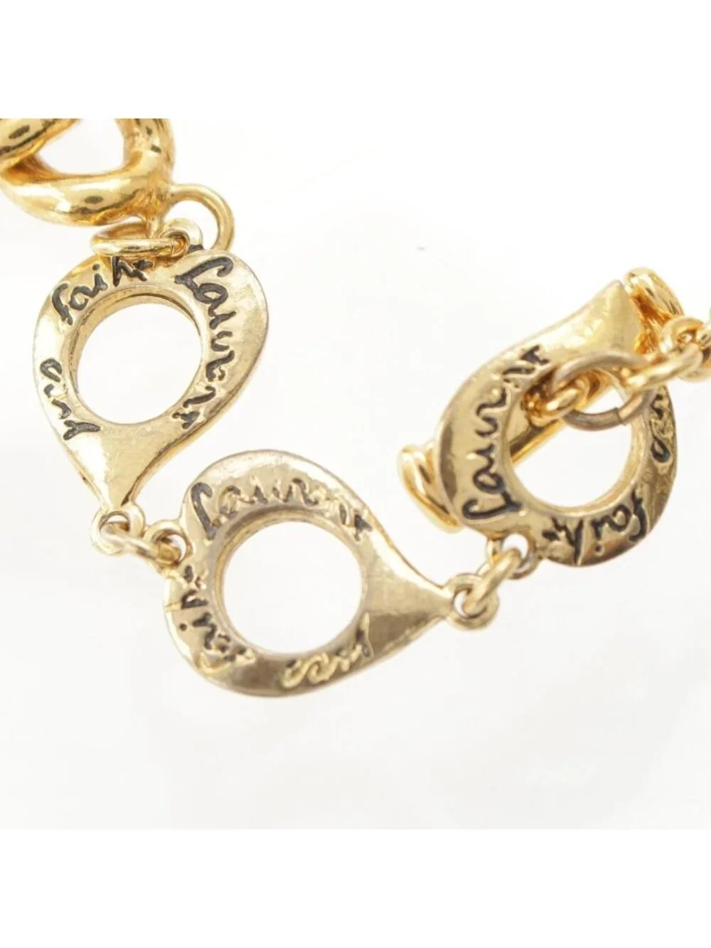 Saint Laurent Vintage Lion Medallion Animal Necklace Gold